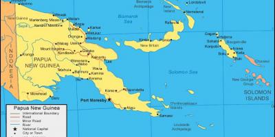 Peta papua new guinea dan negara-negara sekitarnya