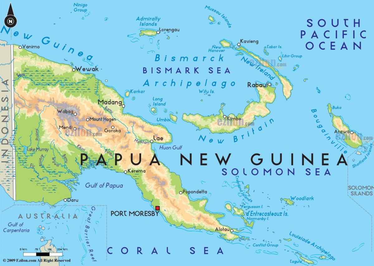 peta ibu kota papua new guinea