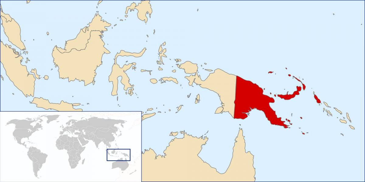 papua new guinea lokasi di peta dunia