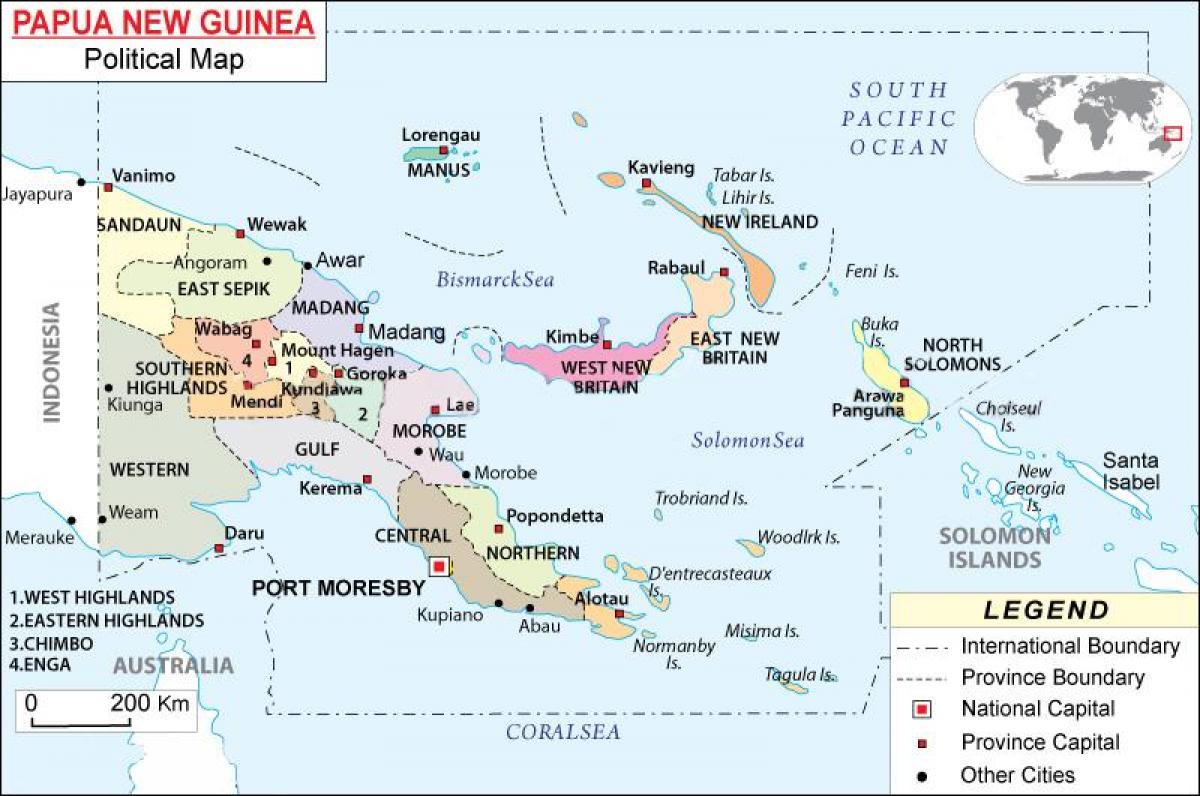 peta papua new guinea wilayah