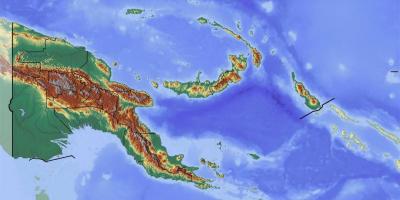 Papua new guinea peta topografi